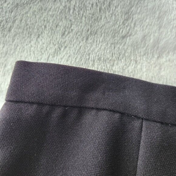 Vintage 90s Black Midi Skirt Size 10 Petite Collectibles Back Slit Goth Classic - Picture 8 of 13